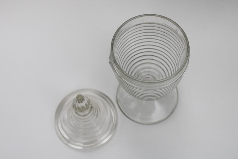 photo of vintage Anchor Hocking Park Avenue Manhattan crystal clear glass candy dish w/ lid #3