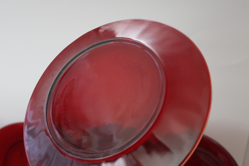 photo of vintage Anchor Hocking Royal Ruby red glass salad plates set of 8 #2