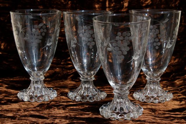 photo of vintage Anchor Hocking boopie bubble foot tumblers & sherbets w/ cut grapes #6