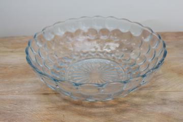 catalog photo of vintage Anchor Hocking bubble pattern bowl, pale blue sapphire depression glass