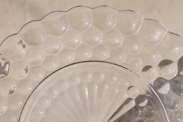 photo of vintage Anchor Hocking bubble pattern clear depression glass dinnerware set for 4 #8