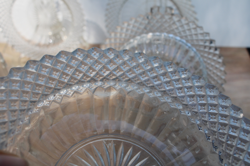 photo of vintage Anchor Hocking clear depression glass bowls set of 4, Miss America pattern #2