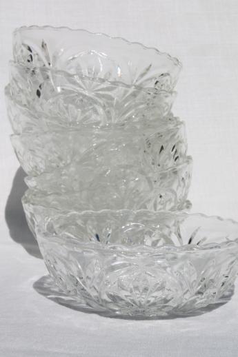 photo of vintage Anchor Hocking glass salad bowls set w/ large serving bowl #3