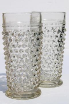 catalog photo of vintage Anchor Hocking hobnail glass iced tea glasses or tall tumblers