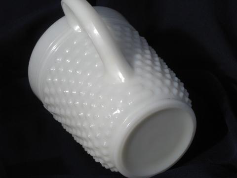 photo of vintage Anchor Hocking hobnail milk white glass lemonade pitcher #3