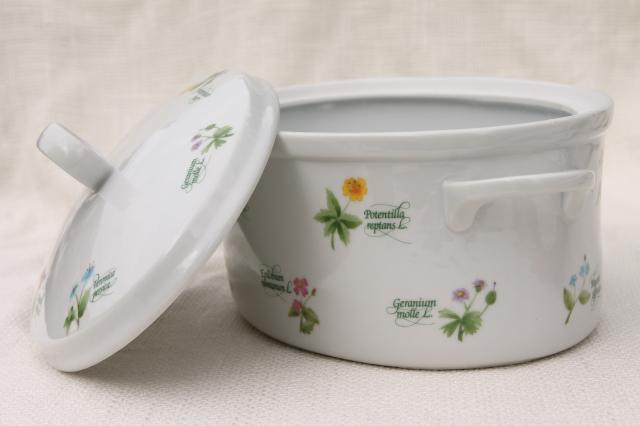 photo of vintage Anchor Hocking ovenware Floret botanical pattern oval casserole dish #3