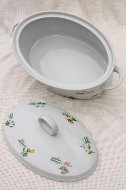 photo of vintage Anchor Hocking ovenware Floret botanical pattern oval casserole dish #5