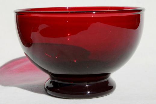 photo of vintage Anchor Hocking royal ruby red glass fruit / sauce bowls, set of 10 #3