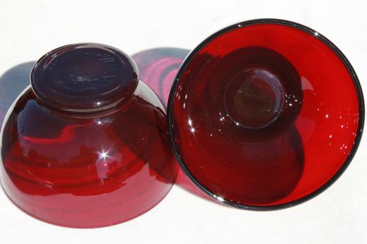 photo of vintage Anchor Hocking royal ruby red glass fruit / sauce bowls, set of 10 #4