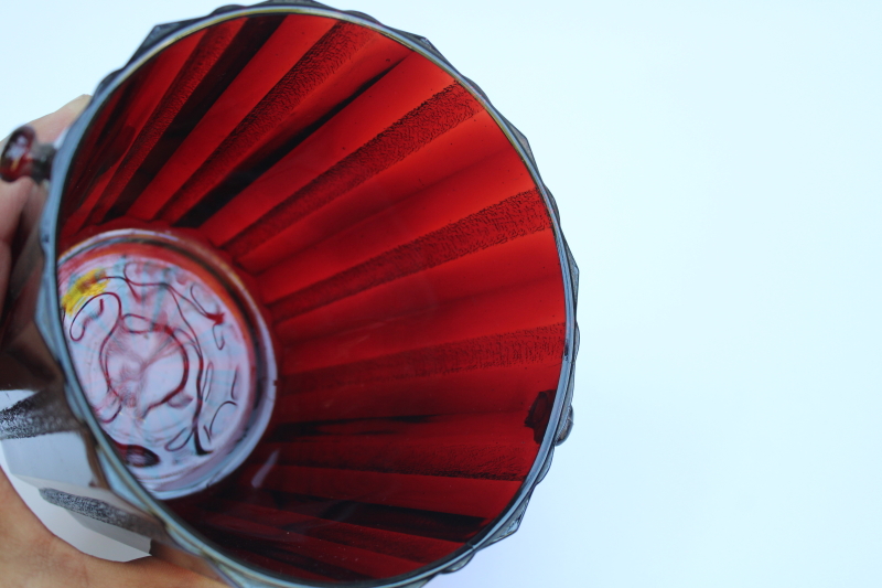 photo of vintage Anchor Hocking royal ruby red glass glass ice bucket  #2