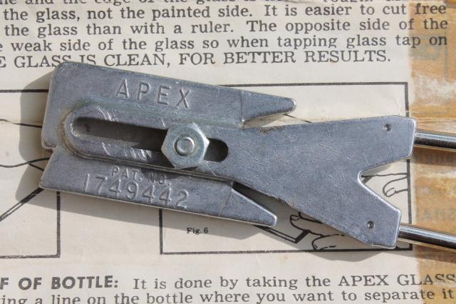 photo of vintage Apex sharpening tool w/ instructions, knife, scissors, old lawn mower blade sharpener #5