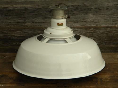 photo of vintage Appleton industrial gas station or barn light w/glass globe #1