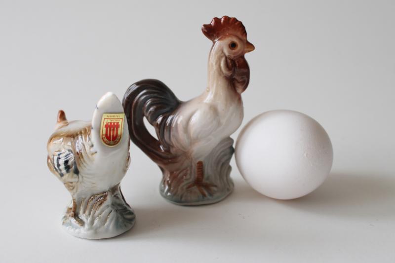 photo of vintage Ardalt bone china hen & rooster chickens S&P shakers, made in Taiwan #2