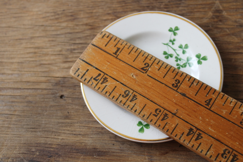 photo of vintage Arklow Ireland pottery, miniature plate w/ shamrocks, Souvenir of Sligo  #4