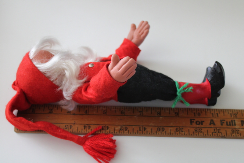 photo of vintage Arne Hasle Norwegian Christmas gnome doll, Jul Tomten Norway folk costume poseable figure  #6