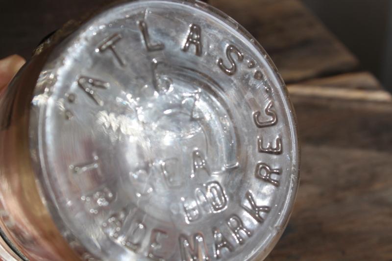 photo of vintage Atlas E-Z Seal half pint size canning jar w/ glass lid & wire bail #3