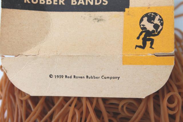 photo of vintage Atlas natural pure rubber bands in old advertising box, original package  #3