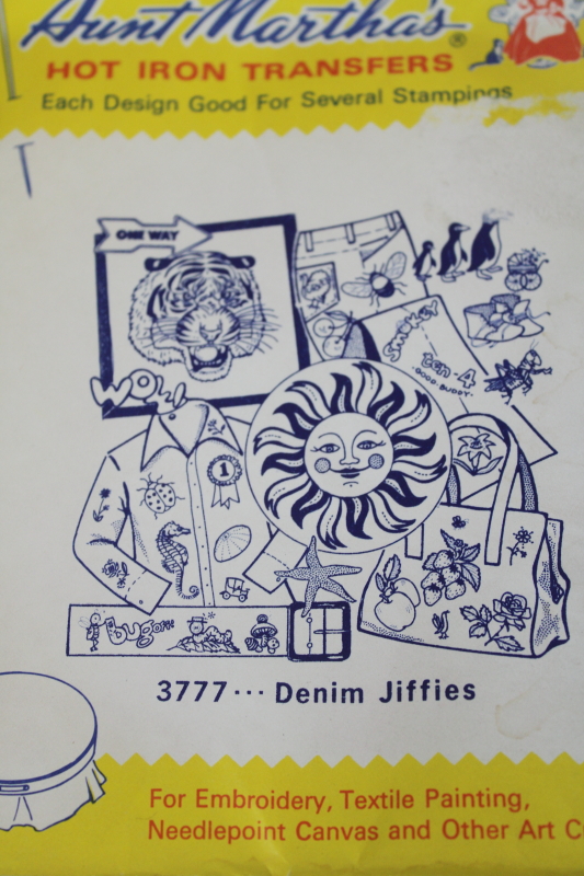 photo of vintage Aunt Martha's embroidery transfers, hippie zodiac signs, sports, designs for retro denim  #2