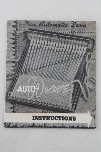 photo of vintage Auto-Weave loom w/ instructions, mini loom to make weave-it woven squares #6