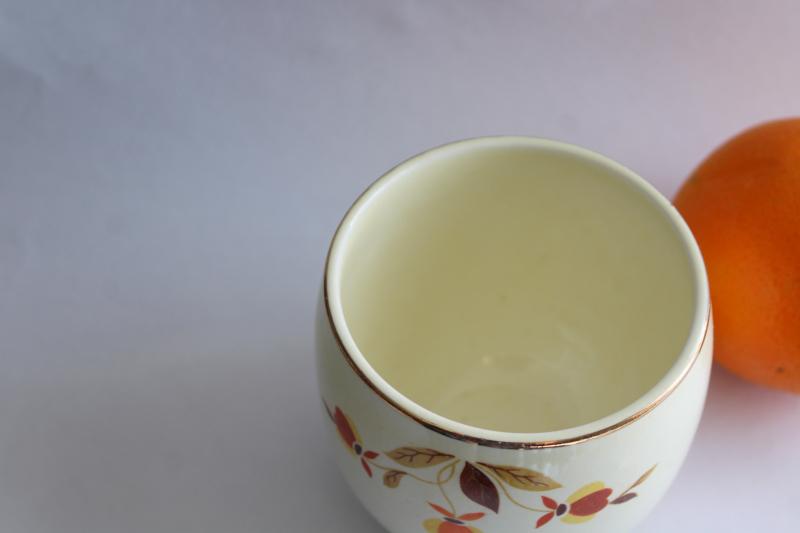 photo of vintage Autumn Leaf Jewel Tea Hall china marmalade pot, jar without lid #3