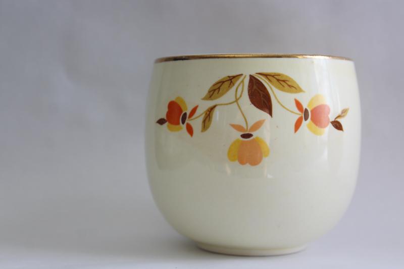 photo of vintage Autumn Leaf Jewel Tea Hall china marmalade pot, jar without lid #4