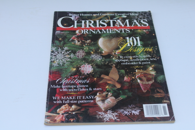 photo of vintage BH&G Christmas Ornaments to make 1988, holiday special craft & needlework magazine  #1