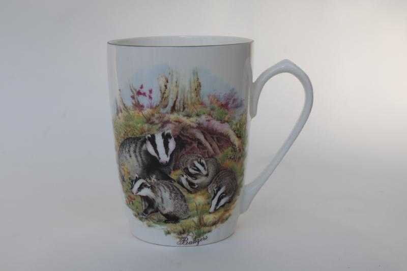 photo of vintage Badgers woodland animals Rosewood English fine bone china tea mug coffee cup #1