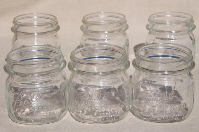 photo of vintage Ball Mason Special half-pint wide mouth canning jars, fruit jelly or pickle jars #1