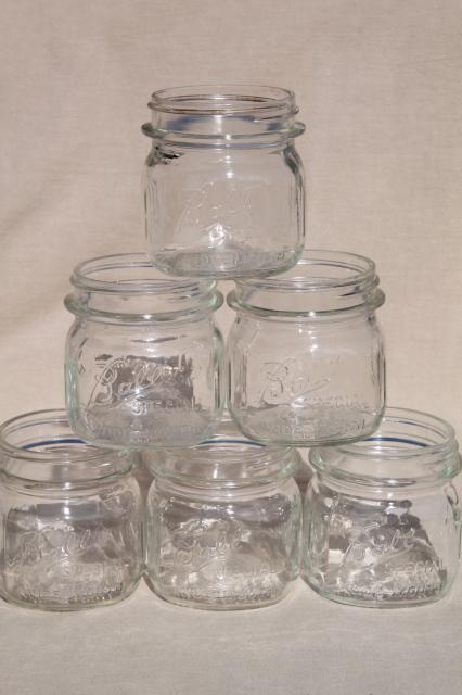 photo of vintage Ball Mason Special half-pint wide mouth canning jars, fruit jelly or pickle jars #2