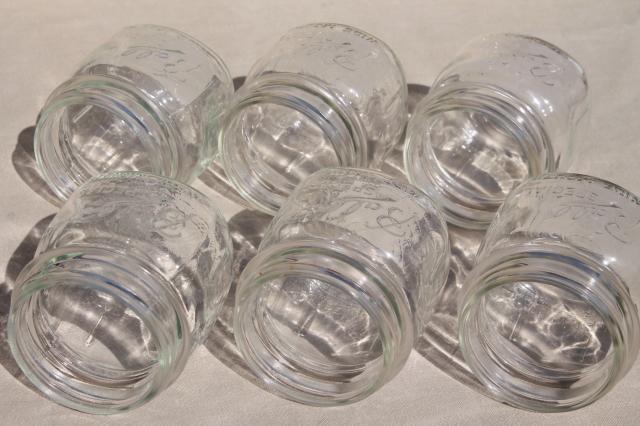 photo of vintage Ball Mason Special half-pint wide mouth canning jars, fruit jelly or pickle jars #7