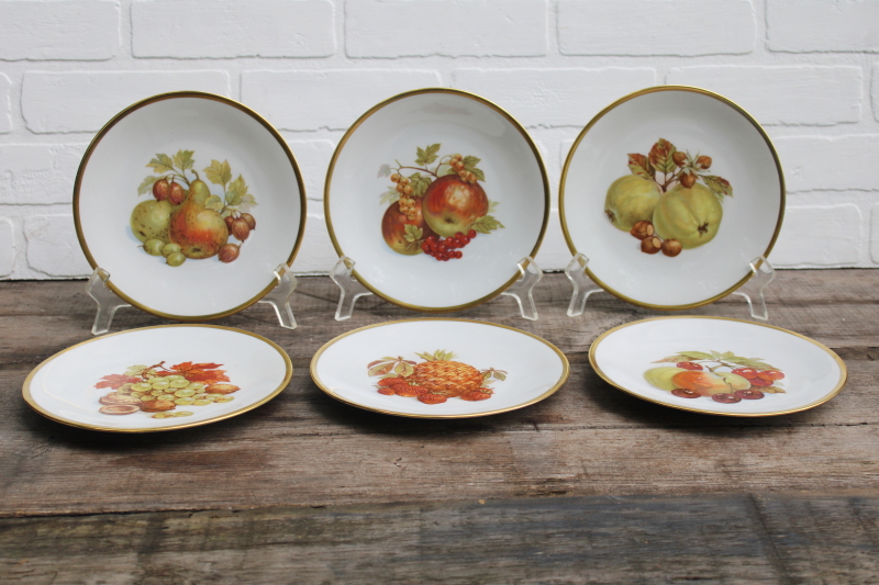 photo of vintage Bareuther Germany china plates set of 6, fall fruit & nuts each plate different  #1