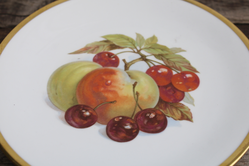 photo of vintage Bareuther Germany china plates set of 6, fall fruit & nuts each plate different #6
