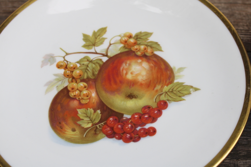 photo of vintage Bareuther Germany china plates set of 6, fall fruit & nuts each plate different #7