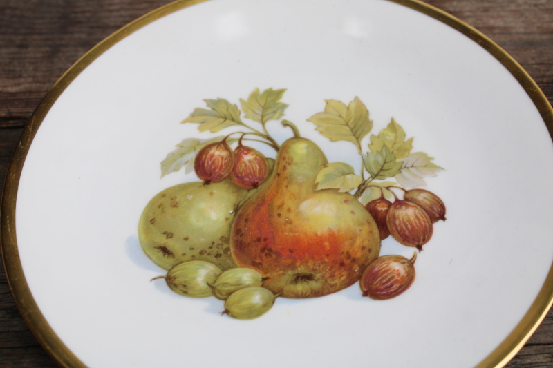 photo of vintage Bareuther Germany china plates set of 6, fall fruit & nuts each plate different #9