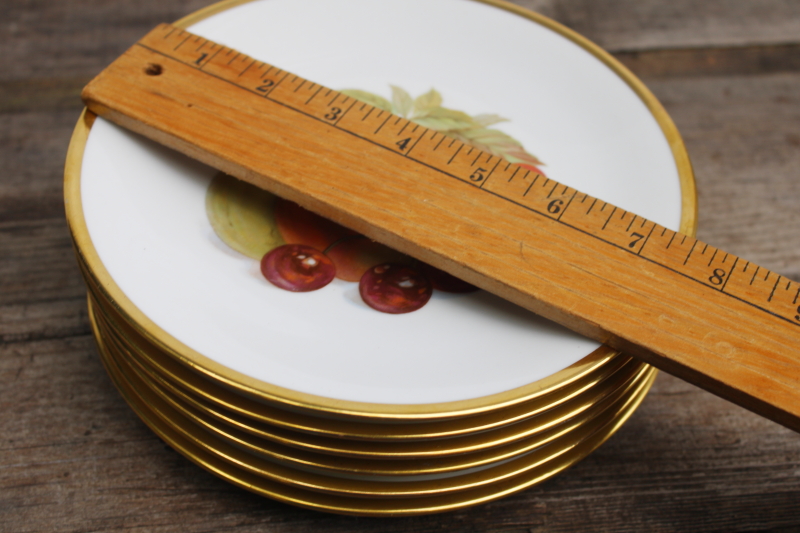 photo of vintage Bareuther Germany china plates set of 6, fall fruit & nuts each plate different #11