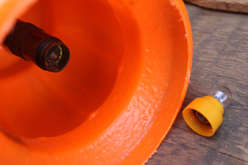 photo of vintage Bayshore blowmold plastic jack o lantern pumpkin, flashlight trick or treat light  #5