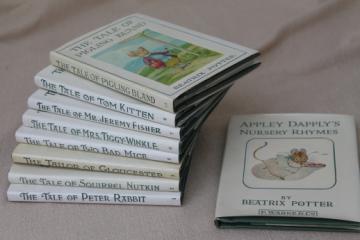 catalog photo of vintage Beatrix Potter books lot w/ some hard to find stories, Appley Dapply