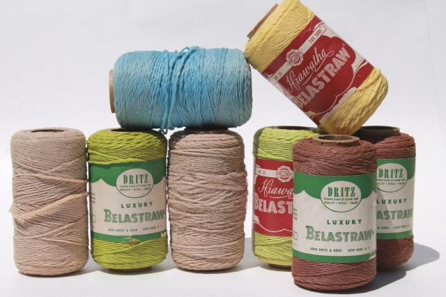 photo of vintage Belastraw raffia straw type yarn, embroidery thread or package tying cord #1