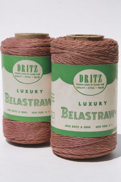 photo of vintage Belastraw raffia straw type yarn, embroidery thread or package tying cord #10
