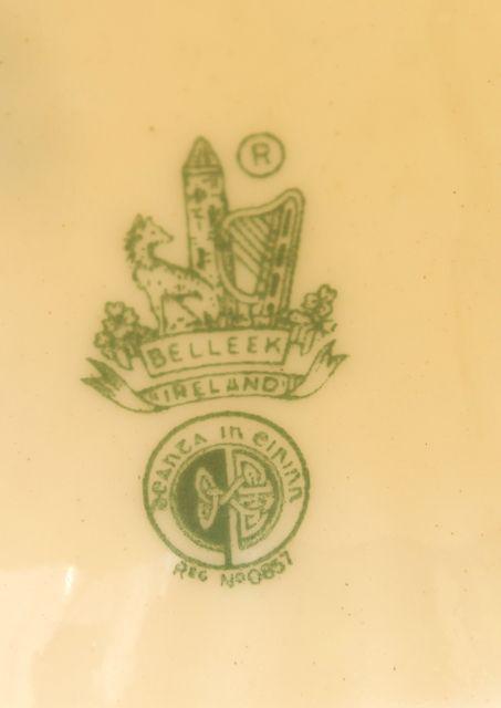 photo of vintage Belleek shamrock table bell, bone china porcelain made in Ireland #6