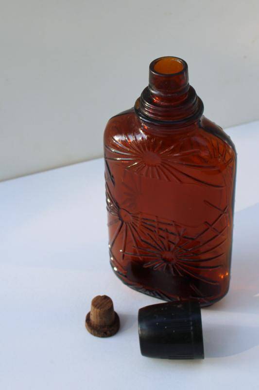 photo of vintage Ben Burk Boston Distillers embossed amber glass whiskey flask bar bottle #6