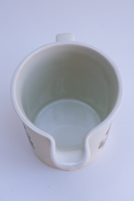photo of vintage Berggren red & green rosemaling creamer, Johnson Bros cream pitcher w/ Scandinavian design  #5