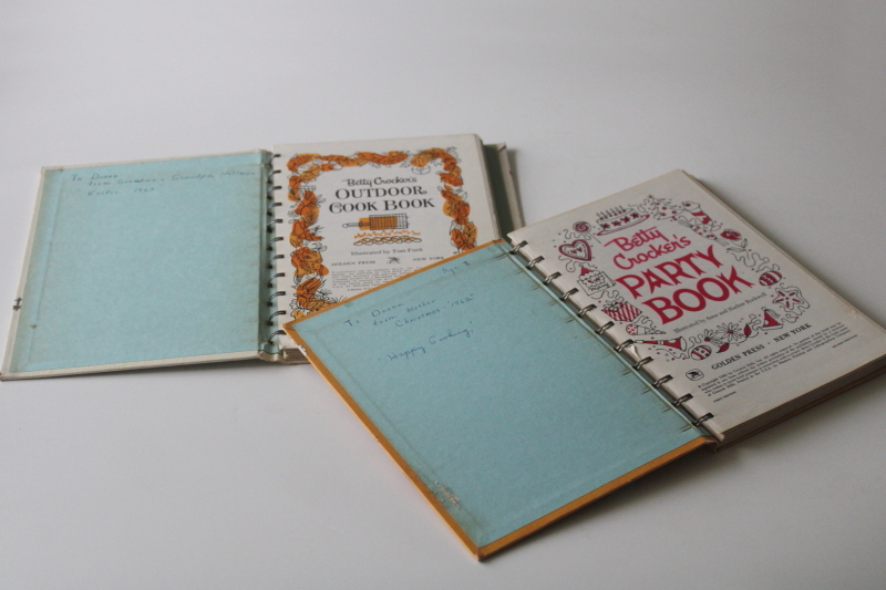 photo of vintage Betty Crocker cookbooks, original 1960s Party Book and Outdoor Cook Book  #2