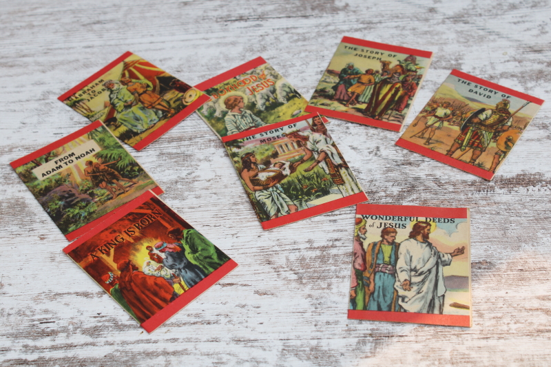 photo of vintage Bible stories mini books, tiny picture booklets for children #1