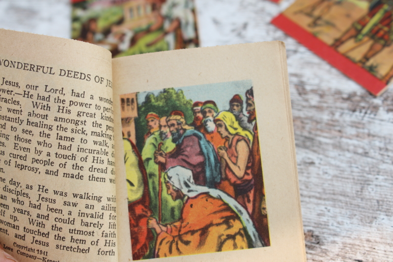 photo of vintage Bible stories mini books, tiny picture booklets for children #2