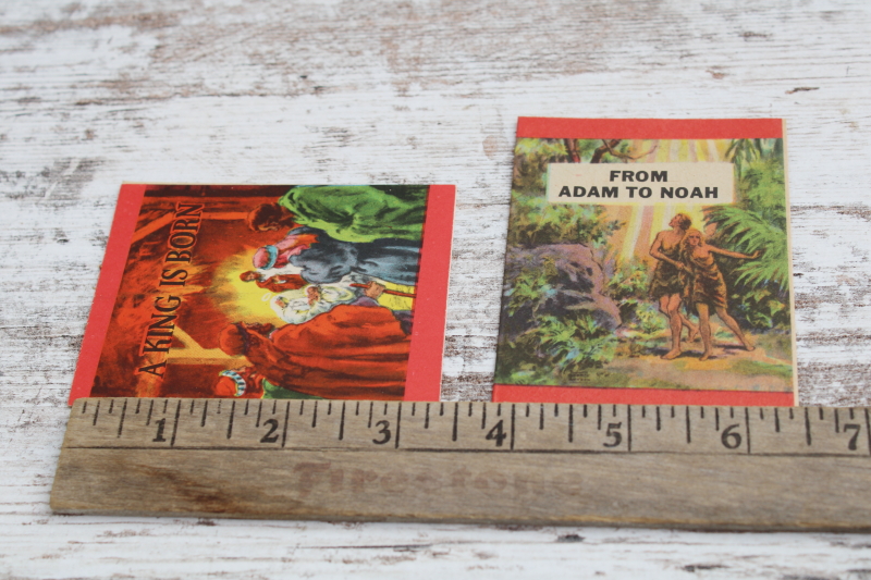 photo of vintage Bible stories mini books, tiny picture booklets for children #4