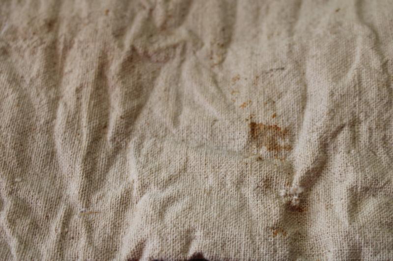 photo of vintage Blackfoot Idaho Alfalfa seed sacks, foot print logo printed cotton feedsack #4