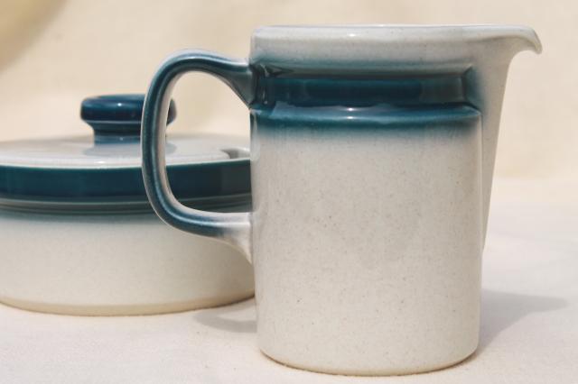 photo of vintage Blue Pacific Wedgwood made in England, cream pitcher & sugar bowl set #3