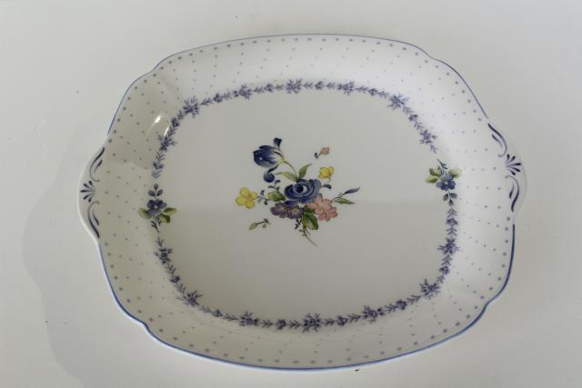 photo of vintage Blue Peony Nikko Japan ceramic tray or square plate w/ handles #2