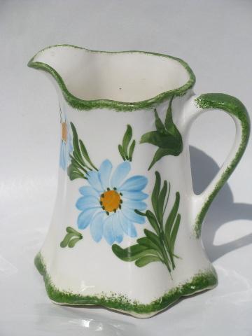 photo of vintage Blue Ridge / Cash Family handpainted pottery cream pitcher #1